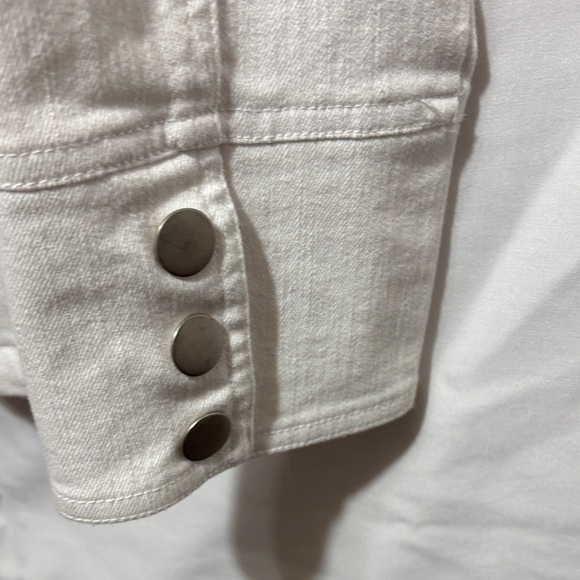 Ruby Rd. White Zip-Front Stud Collar Jean Jacket - Picture 6 of 7